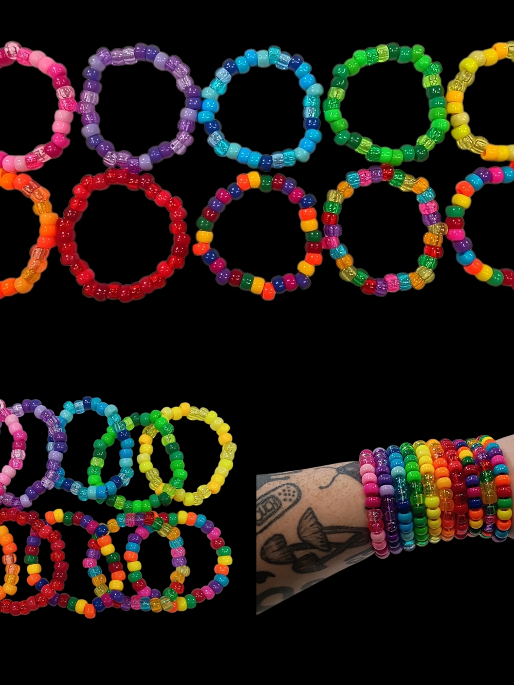 Rainbow Kandi Bracelet Stack - Kandi Bracelet - Singles - EDM Rave Festival